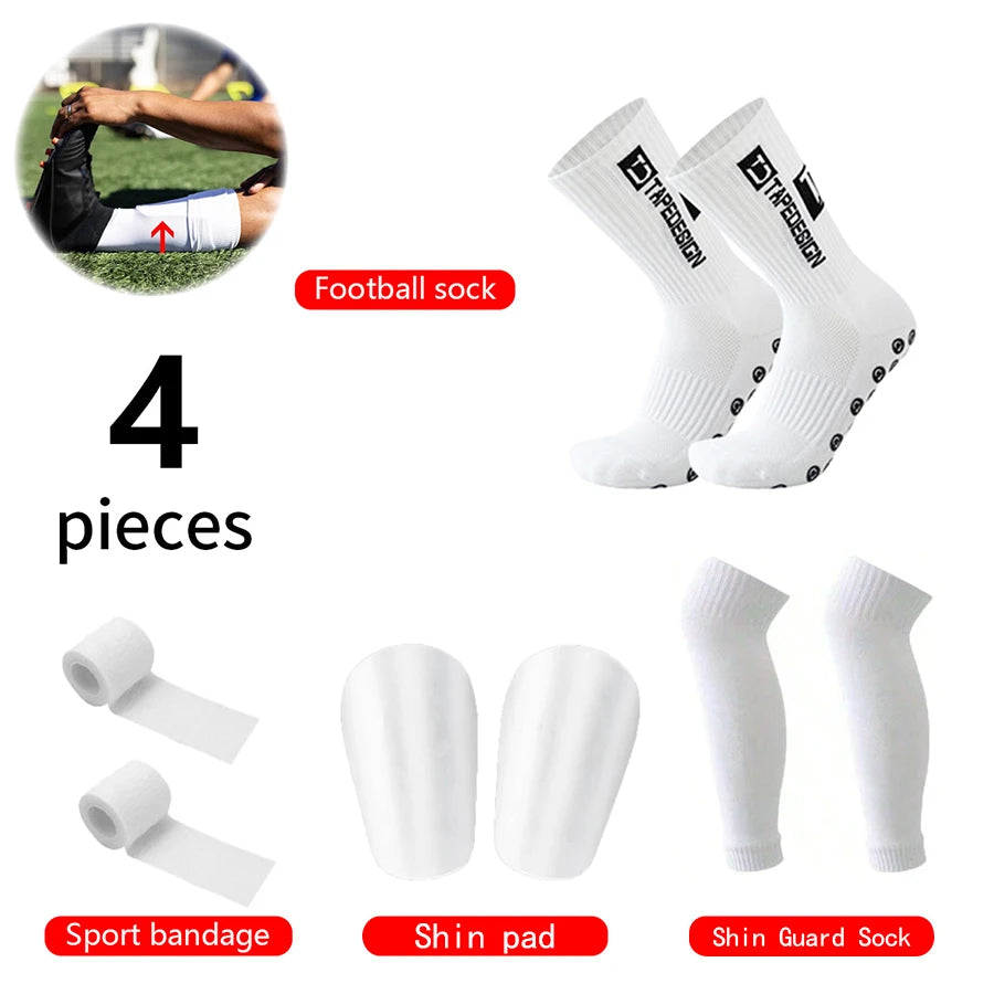 Grip Socks + Leg Sleeves + Mini Shin Pads + Athletic Tape