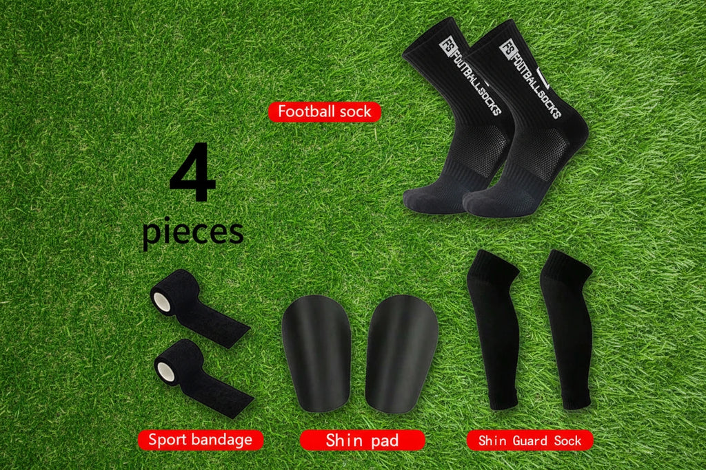 Grip Socks + Leg Sleeves + Mini Shin Pads + Athletic Tape